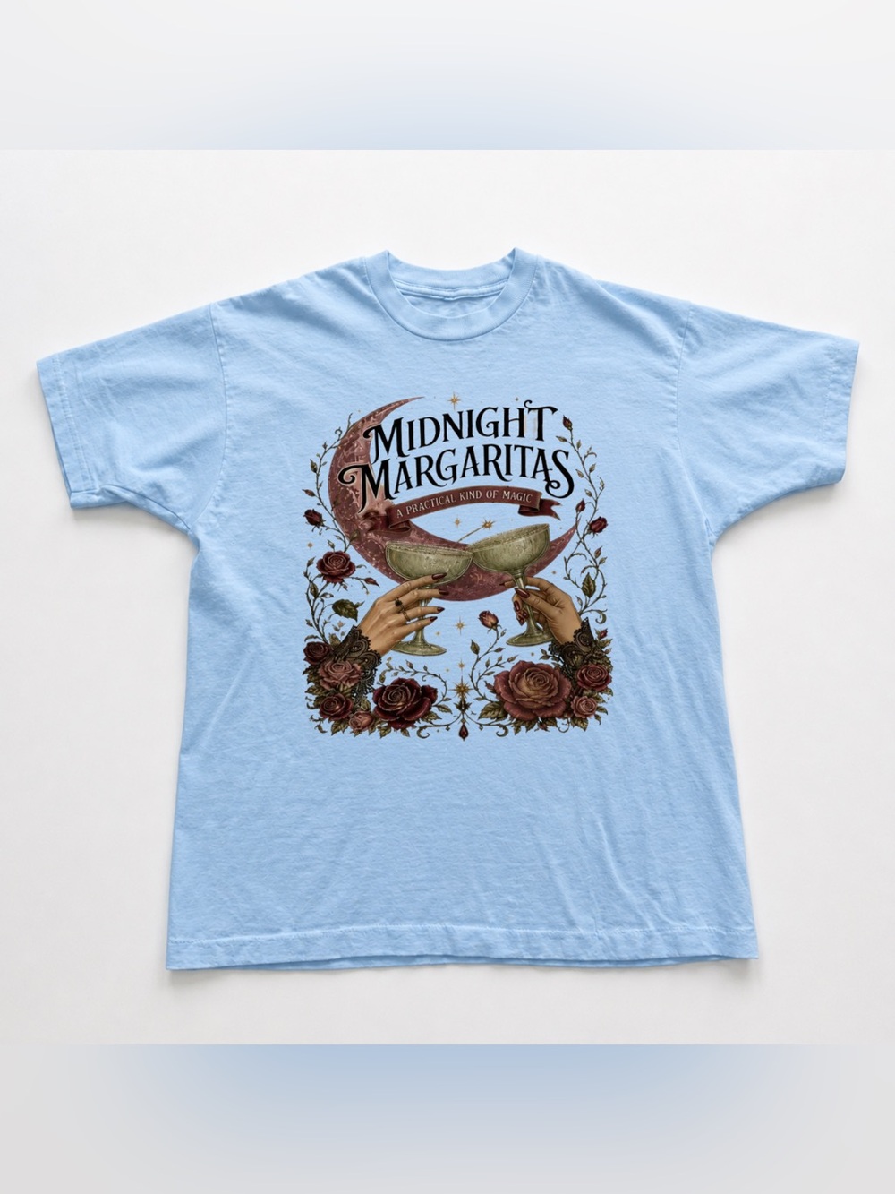 Light Blue "Midnight Margaritas" Graphic Tee